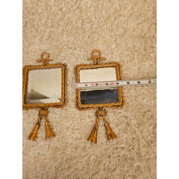Homco Vintage Gold-Tone Metal Mirrors, Set 2 - Picture 2 of 7